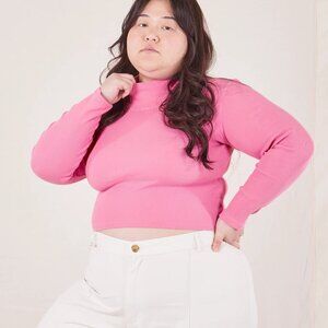 Big Bud Press Essential Turtleneck in Bubblegum Pink